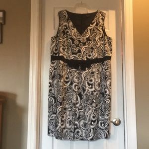 Black and white paisley sleeveless dress